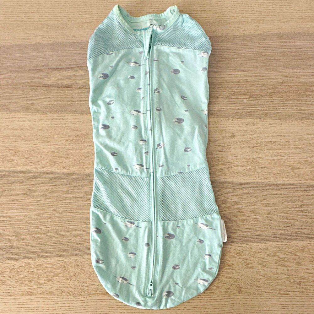 Happiest Baby Sleep Sack Swaddle Size S Green narwhal Cotton newborn 0-3 months